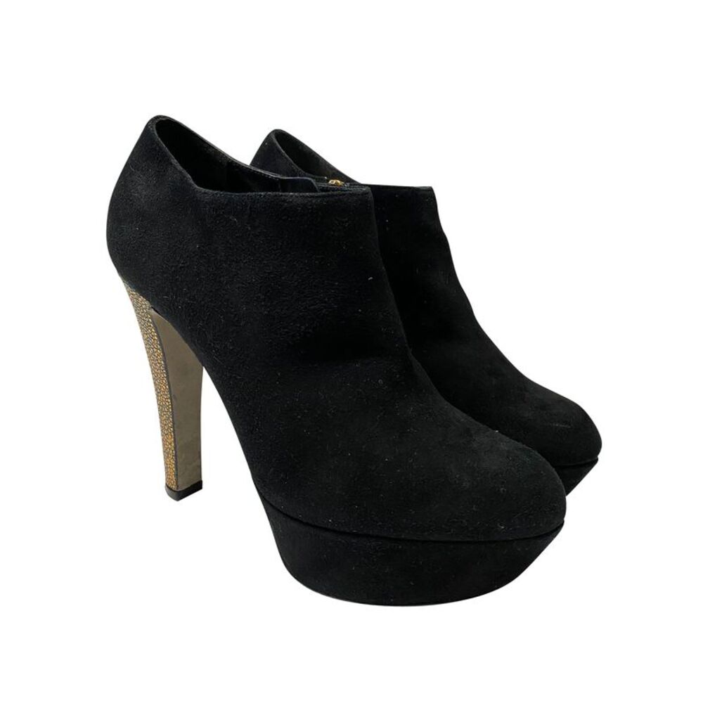 Sergio Rossi Embellished Ankle Bootie in Black Suede - Picture 3 of 10